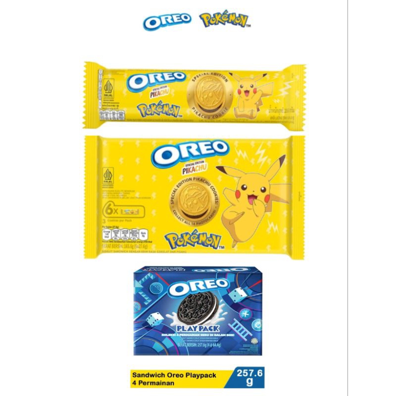 

OREO POKEMON Biskuit Sandwich Chocolate & Banana Cream 6 x 27,6 g