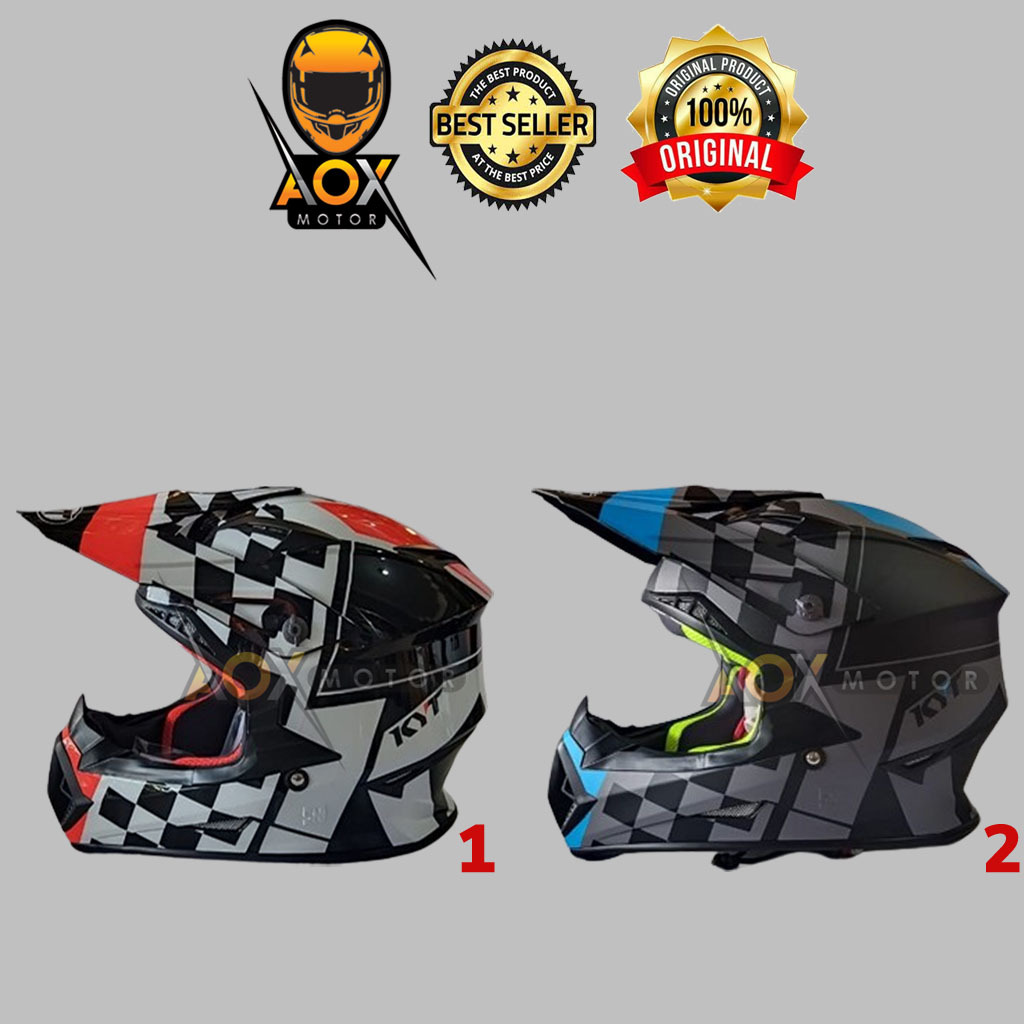 Helm KYT Cross JUMPSHOT #4 (Ongkir 2kg), GRATIS Jaring Helm