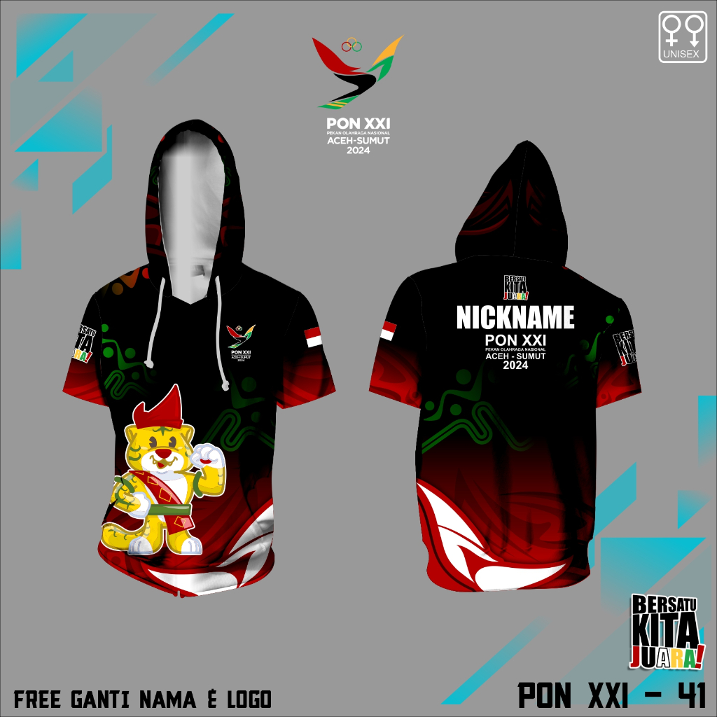 Jersey hoodie PON Aceh XXI 2024 baju Pon aceh sumut