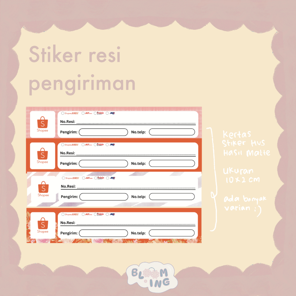 

(100 pcs) stiker resi pengiriman/label stiker/stiker pengiriman olshop
