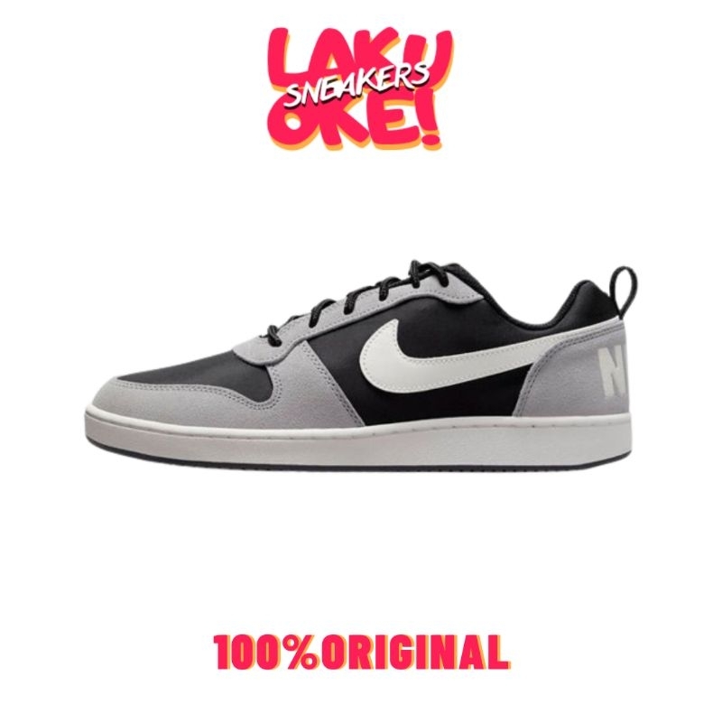 SEPATU NIKE COURT BOROUGH LOW BLACK GREY SAIL ORIGINAL