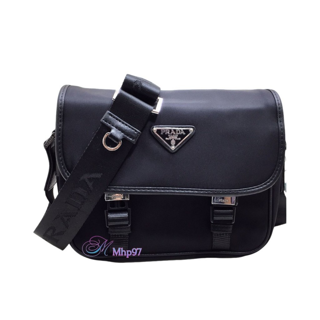 Prada Nylon Saffiano Leather Crossbody Bag