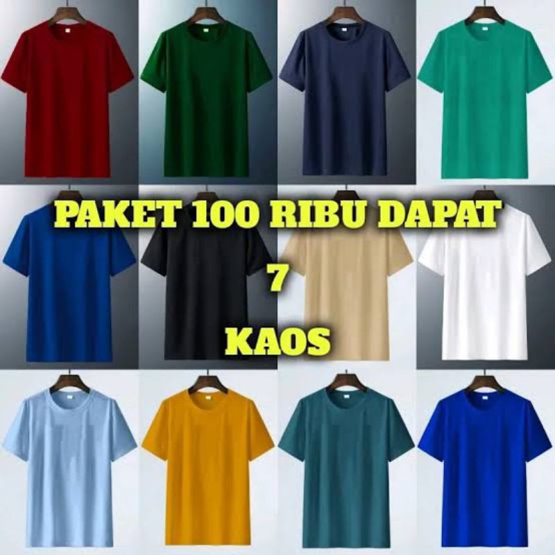 Kaos Pria 100 Dapat 7 Kaos