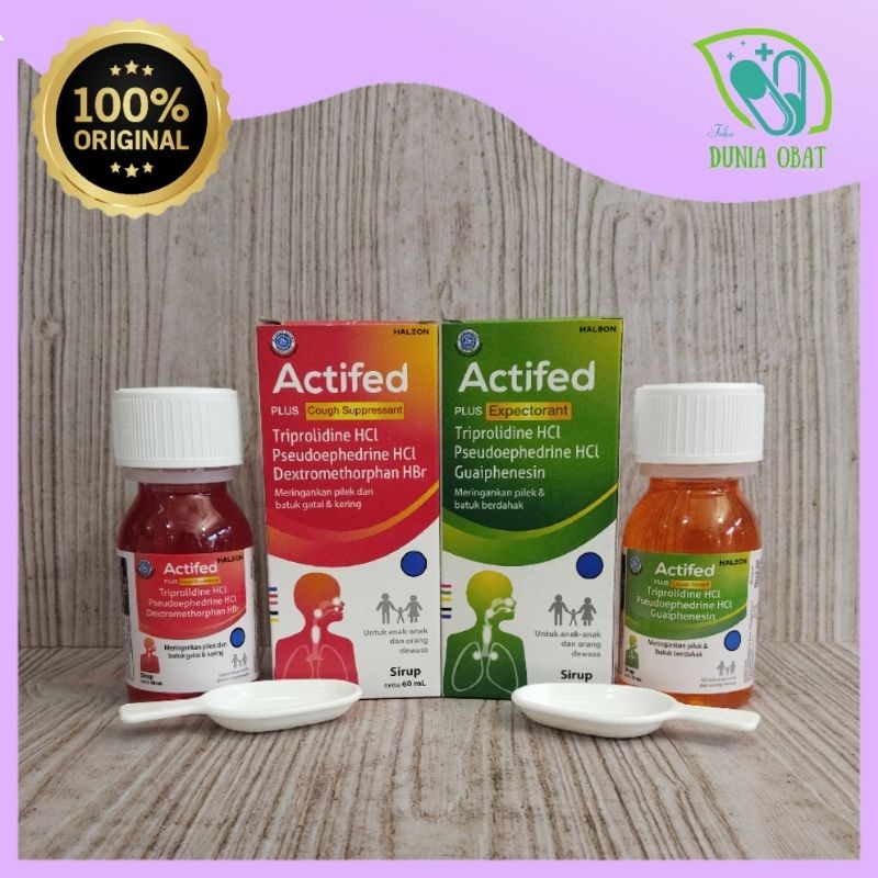[60 ml] Actifed syrup | merah | hijau | batuk pilek | batuk dahak | batuk kering | bersin-bersin | b