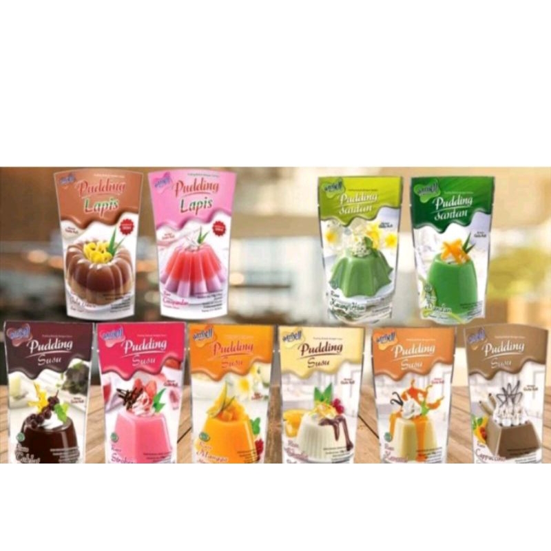 

nutrijel nutrijell puding pudding susu all varian coklat mango strawberry