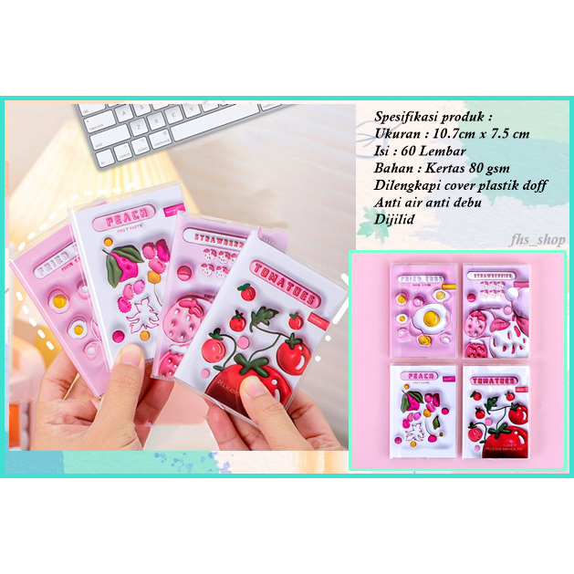 

Buku Scrapbook Notes Kecil Notebook Lucu A7 Buku Tulis Notebook Aesthetic Cute Food Notebook A7