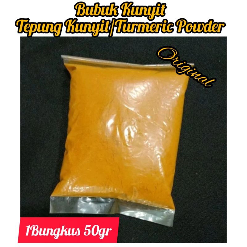 

Bubuk Kunyit/Kunyit Bubuk/Tepung Kunyit/Turmeric Powder Original india Untuk Memasak/For Cooking 1bungkus 50gr