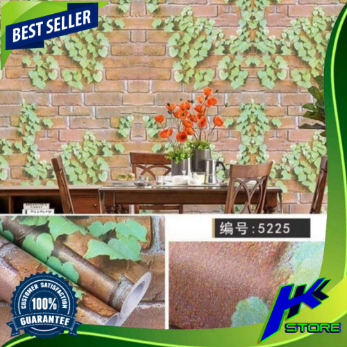 Wallpaper Dinding Motif Bata 45cm x 5m Bata Merah Daun Wallpaper Sticker Bata Wallstiker Wallpaper S