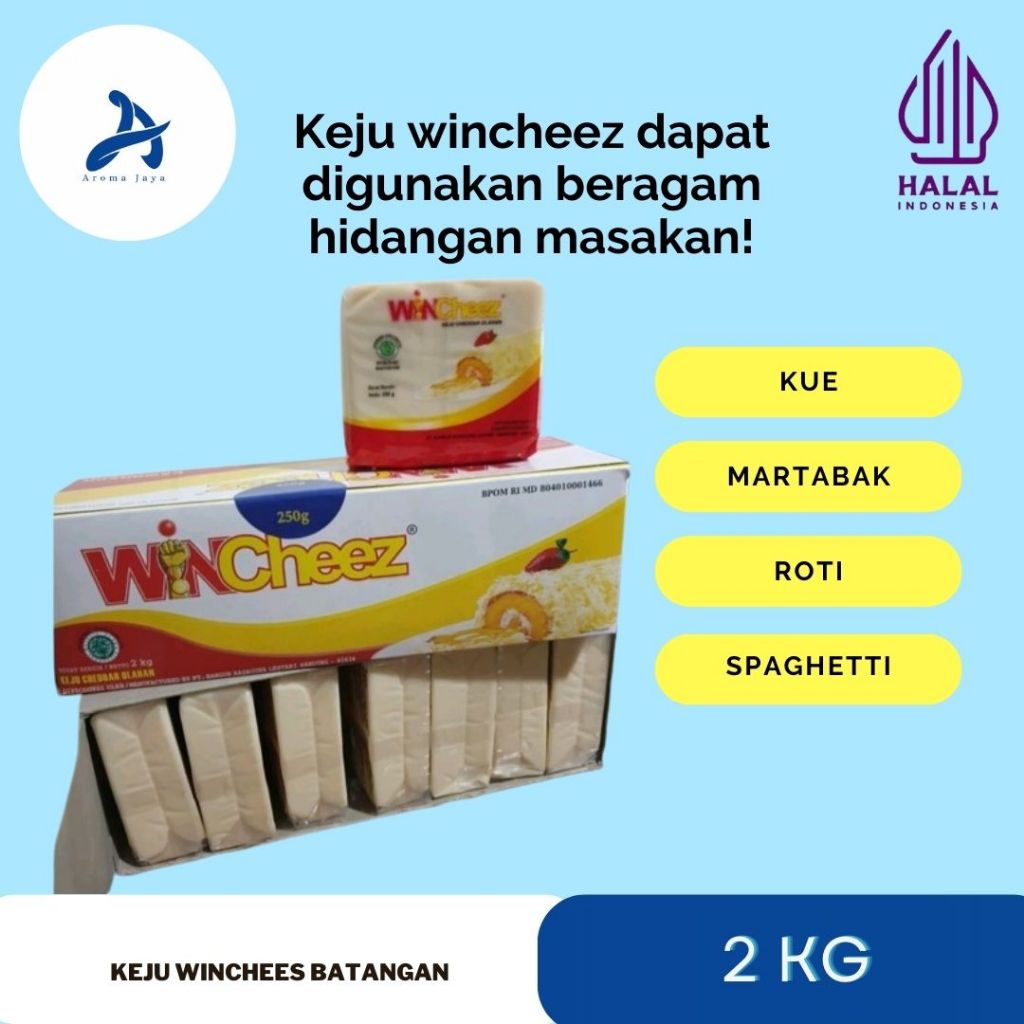 

Keju Cheddar Wincheez Keju Batangan Wincheese Keju Winchiz 2KG isi 250gr x 8