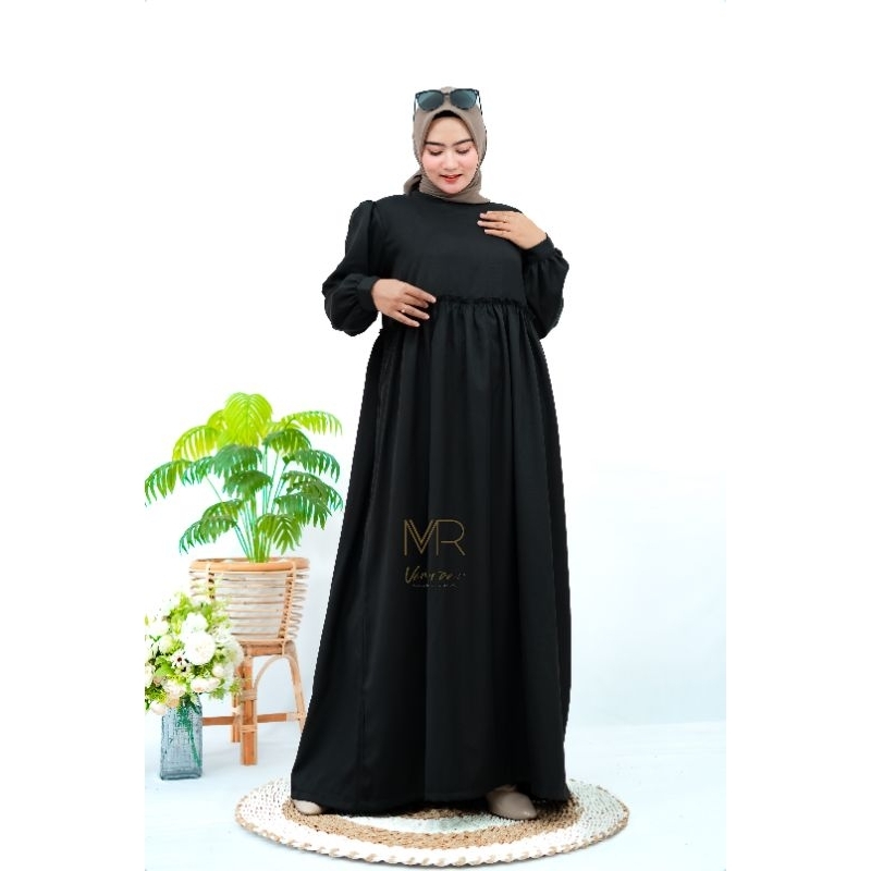 Dres Gamis Polos Simpel Hitam Terbaru Remaja Muslim Wanita  Kekinian