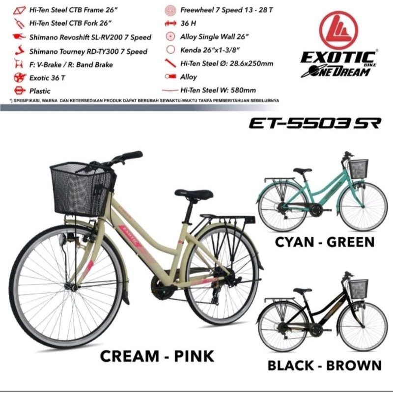 sepeda dewasa city bike exotic et 5503 mx 7 speed 26 inch GOSEND