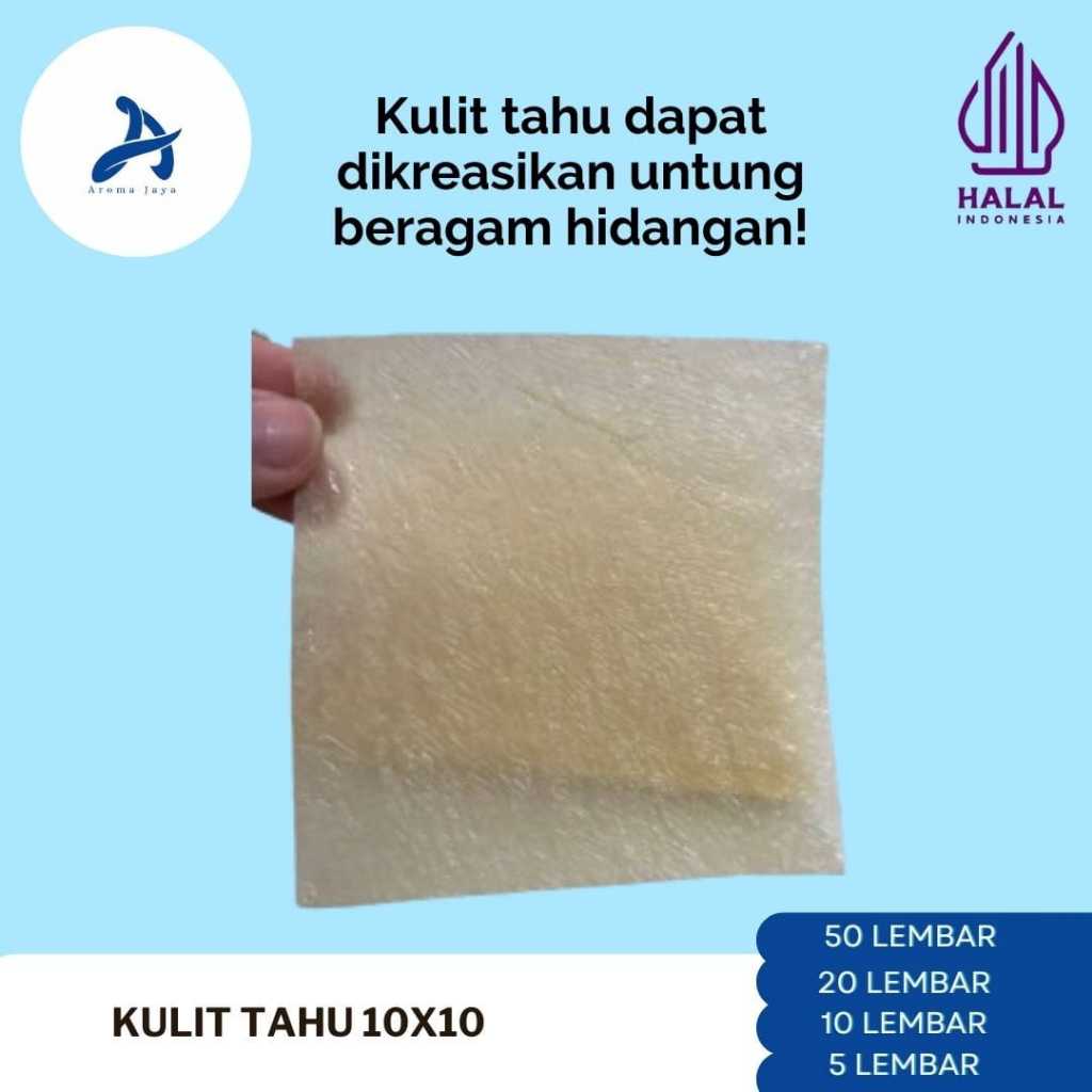 

Kulit tahu HALAL MUI 10x10 isi 5 , 10 , 20 , 50 lembar