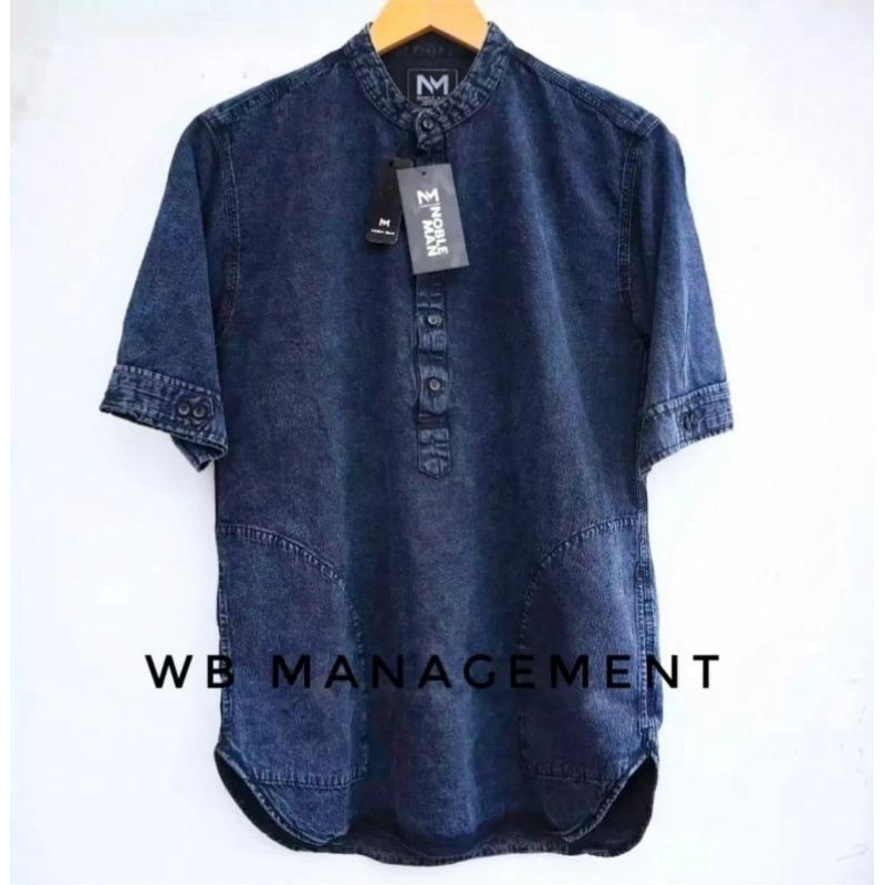 ORIGINAL Koko Dewasa Koko Kurta Jeans Lengan Pendek / Baju Koko Dewasa Koko Pria Jumbo KEKINIAN