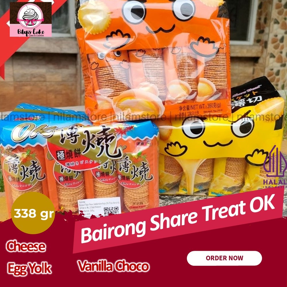 

Bairong Share Treat Biscuit OK Egg Yolk Cheese 360 Gram