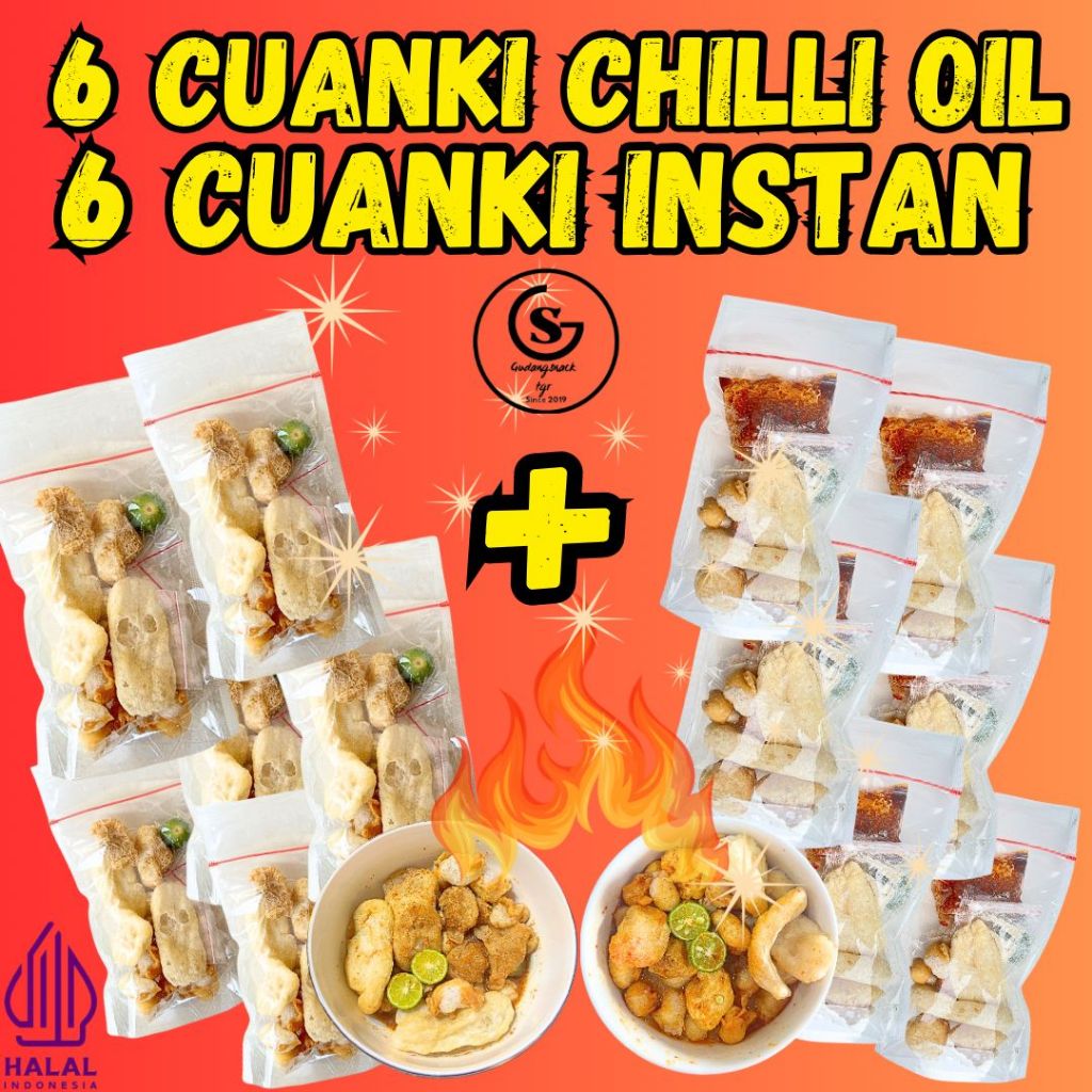 

PAKET BUNDLING 6 CUANKI CHILLI OIL X 6 CUANKI INSTAN CABAI BUBUK Hotpot Instan