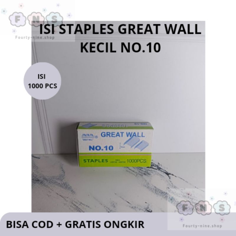 

Isi Staples Greatwall Kecil No 10 ORI Isi 1000pcs