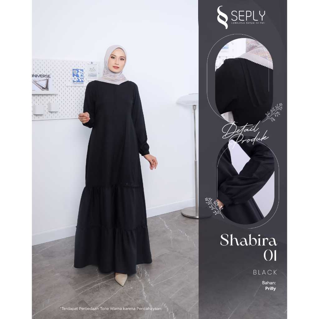 Gamis hitam seply shabira 01