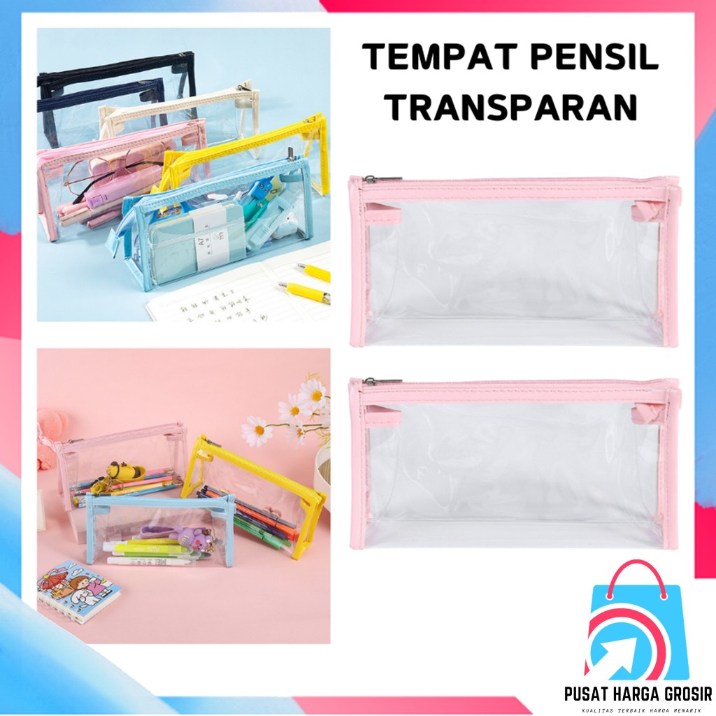 

PHG Mini Pouch Pencil Case Stationery Serbaguna Aesthetic Kotak Pensil Transparan Multifungsi Minimalis Tempat Pensil Bening Kapasitas Besar Tas Penyimpanan Transparan Warna tas Makeup