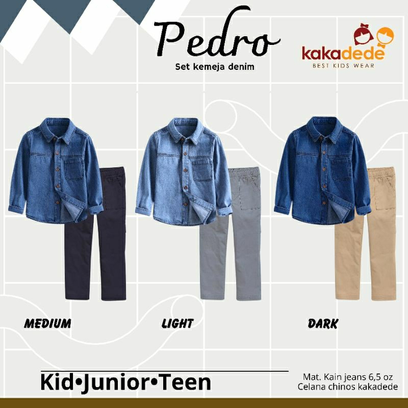 PEDRO SET KEMEJA DENIM / R233/ R396