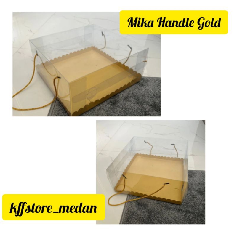 

Box Mika Handle Gold 22x22x12cm (per pcs)