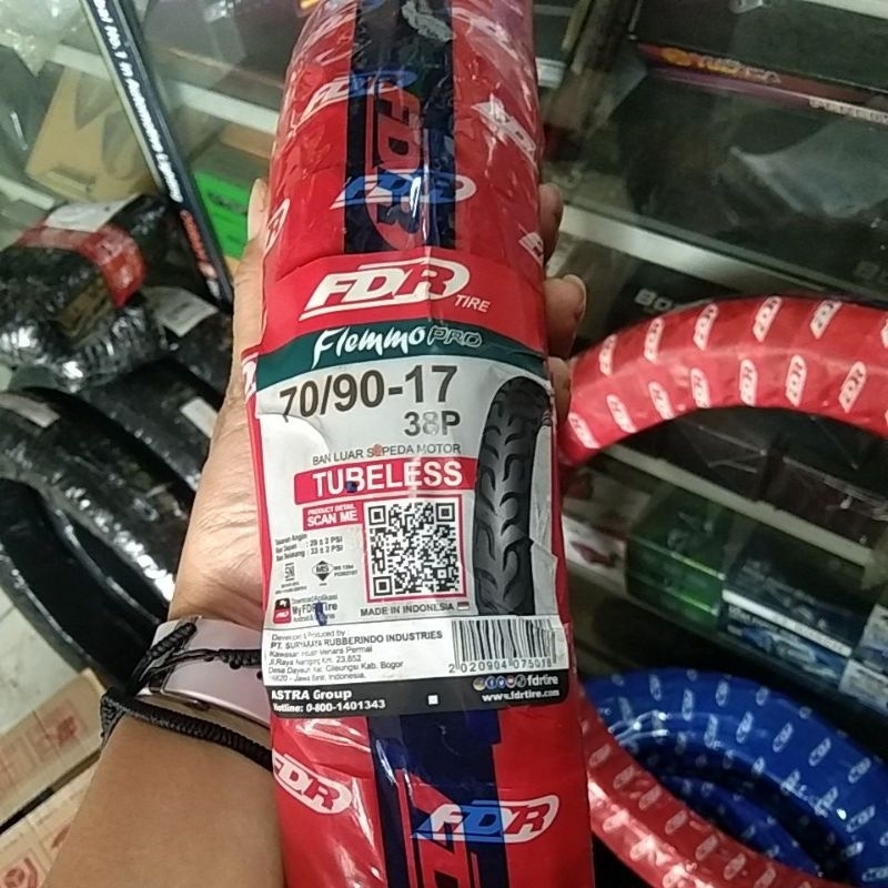 BAN TUBELESS FDR FLEMMO PRO 70/90-17 DEPAN