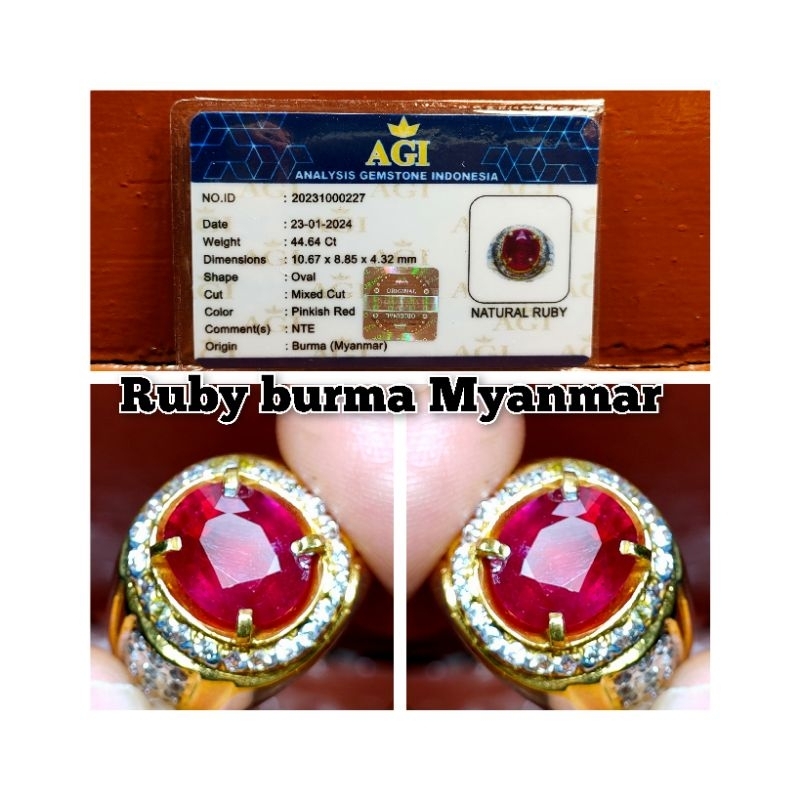 CINCIN PERMATA RUBY BURMA DELIMA MYANMAR