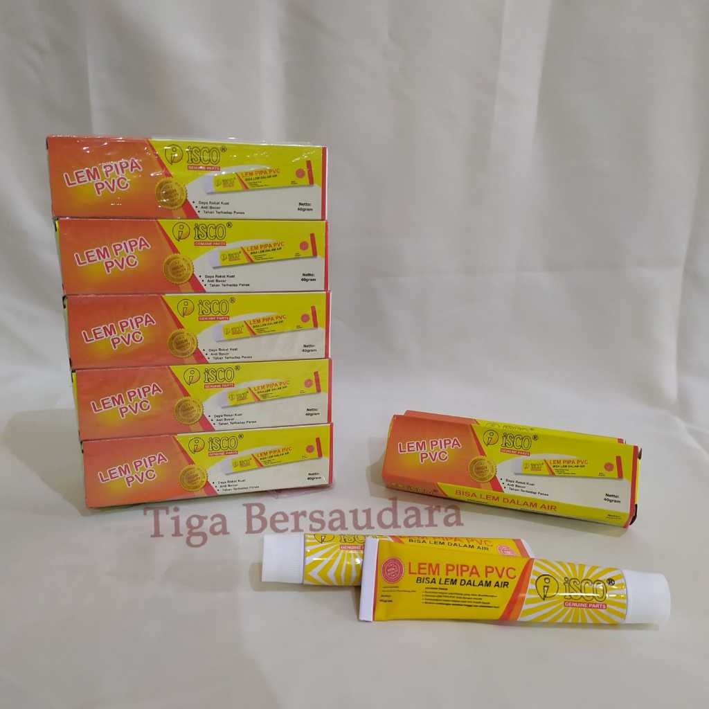 LEM PIPA PVC ISCO / Lem Pipa PVC Perekat Paralon Tube Bisa Dalam Air ISCO 40 gr