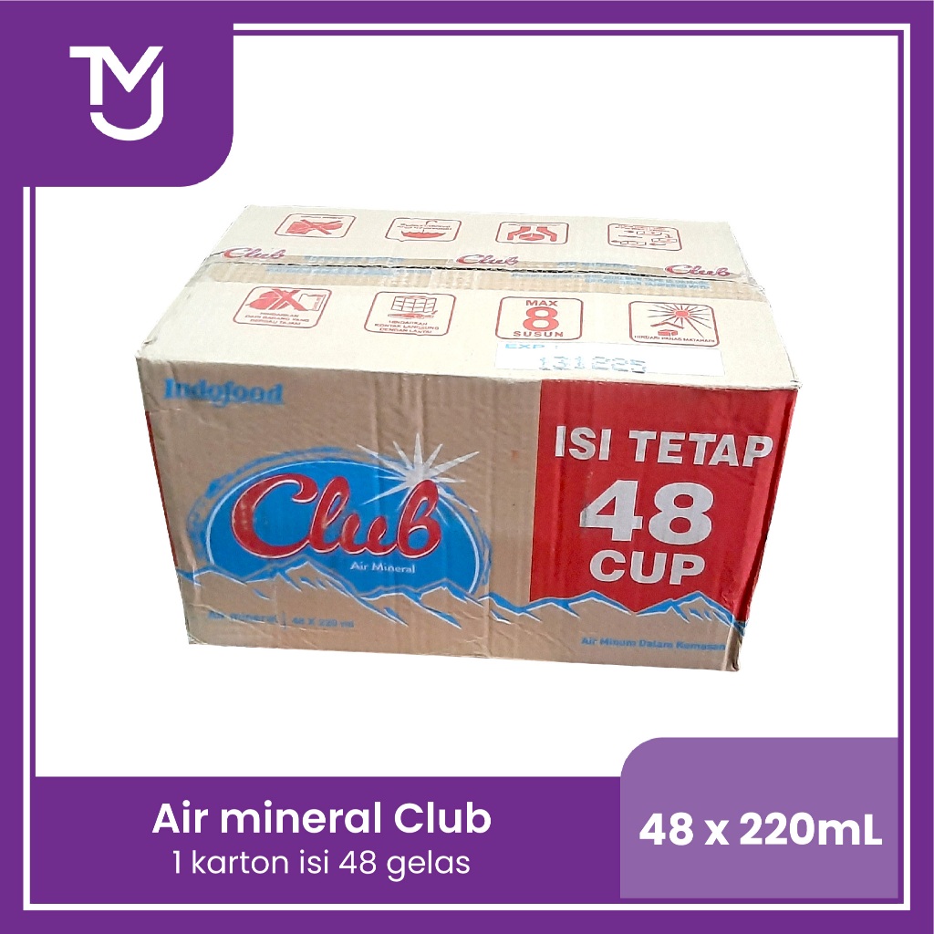 

Air Mineral Club gelas 220ml 1 dus isi 48