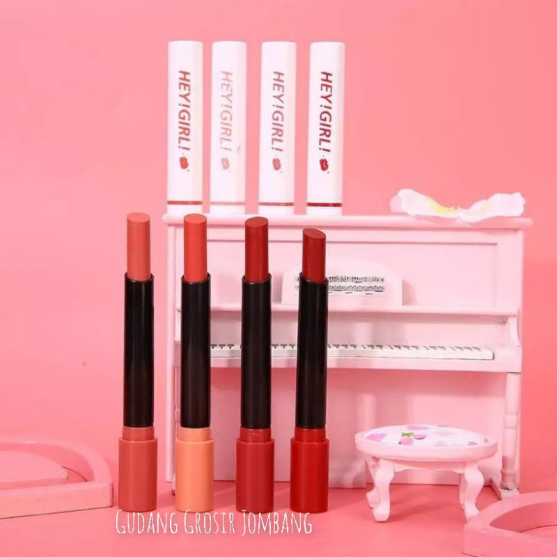 Lipstik Hey girl 4 Warna | Lipstik hey fang 1box 4 warna HENG FANG HEY GIRL WONDERFULL SMOKE TUBE