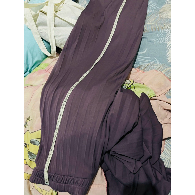 preloved celana kulot jumbo plisket lilac