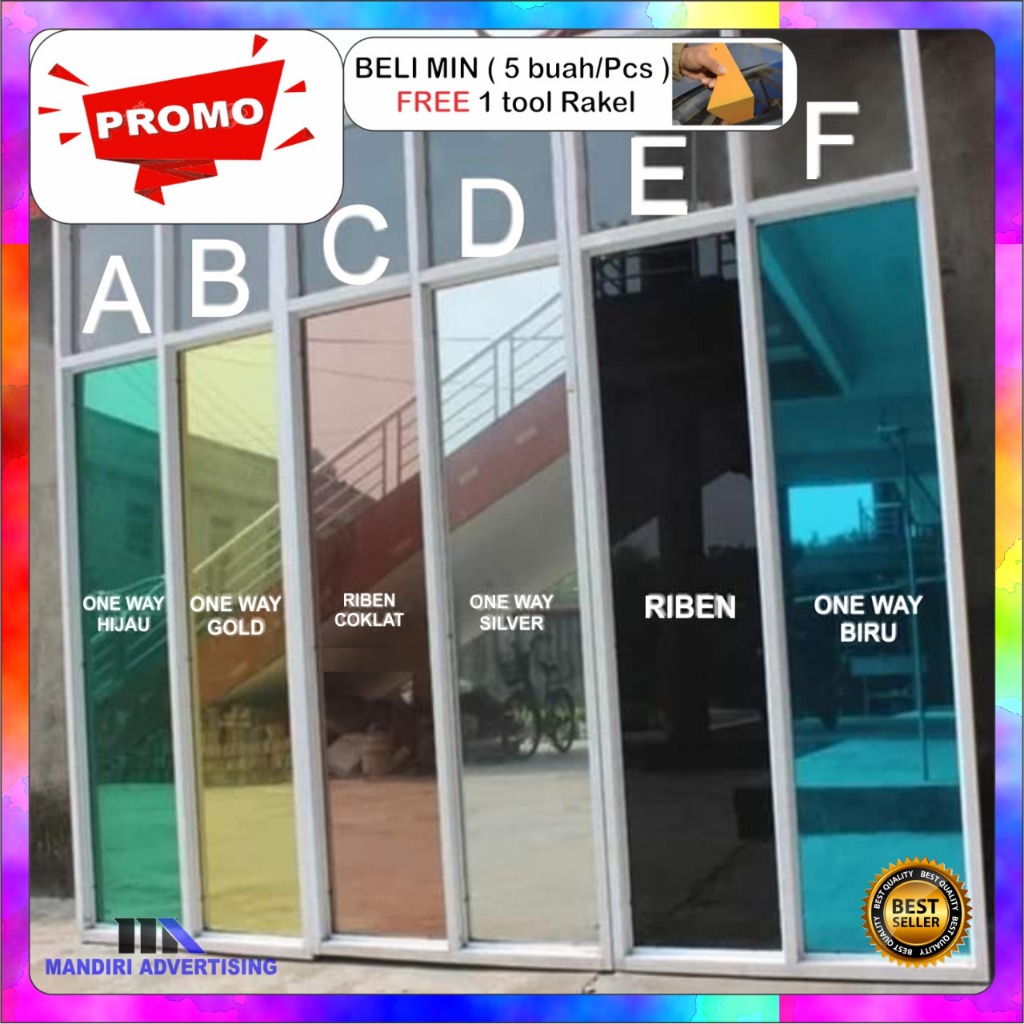 Stiker Kaca Film Oneway Cermin Anti Panas Matahari Lebar 150 cm Mudah Dipasng Elastis Tahan Air Priv