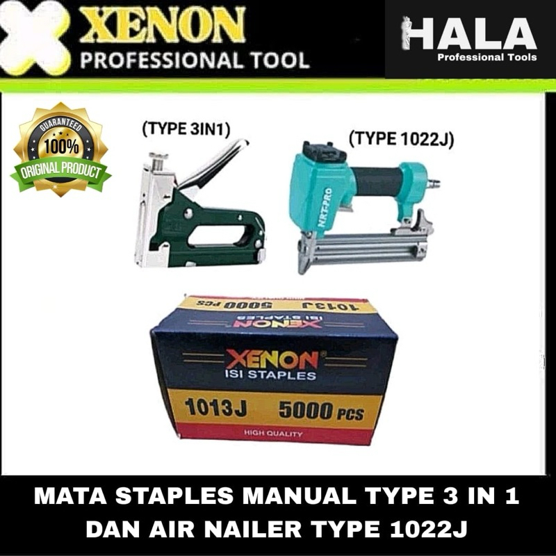 

XENON || REFILL ISI MATA STAPLES 1013J MANUAL TYPE 3 IN 1 / AIR NAILER TYPE 1022J