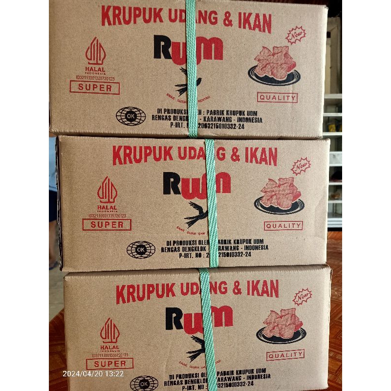 

Kerupuk Udang RWM super Utuh 5 kg khas Karawang