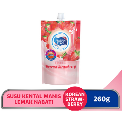 

FRISIAN FLAG SUSU KENTAL MANIS KOREAN STRAWBERRY POUCH 260 GR