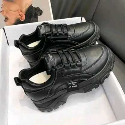Sepatu Tinggi Sneakers Hitam Korea Original Sneakers Wanita X2O2 Spatu Kets Putih Awet Polos Tali Fa