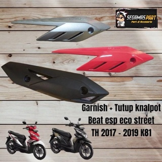 Cover knalpot garnish muffler protector Beat Fi Esp New Eco Beat Street 2017 2019 K81 merah silver