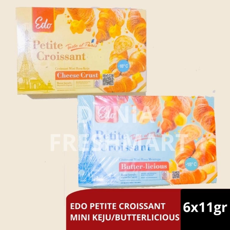 

EDO PETITE CROISSANT MINI FROZEN RASA BUTTER/KEJU ISI 6X11GR CROISANT PUFF CHEESE