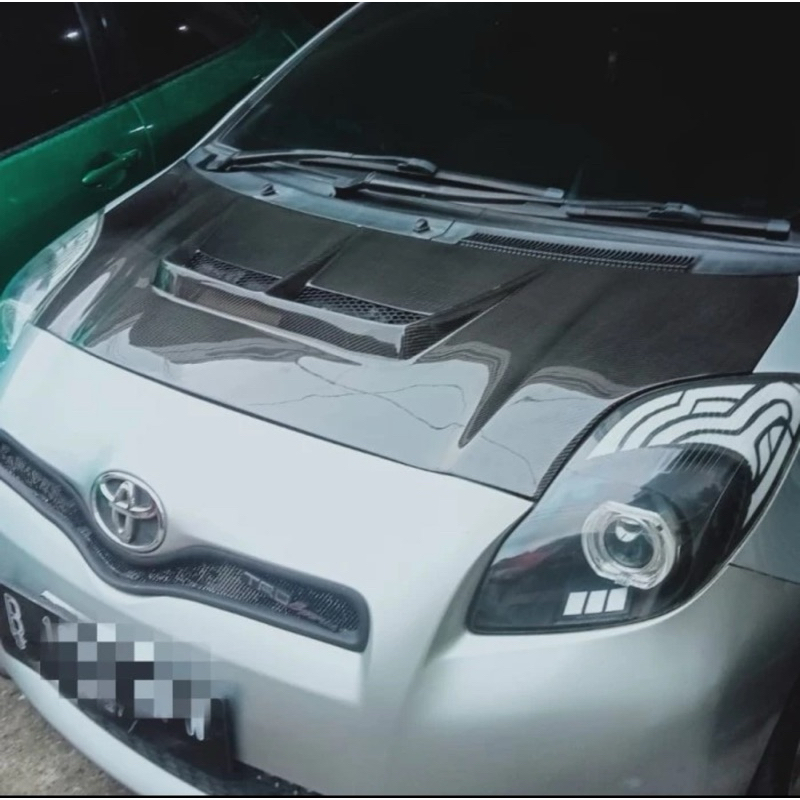 Kap Mesin JS Yaris Bakpau Carbon Kevlar