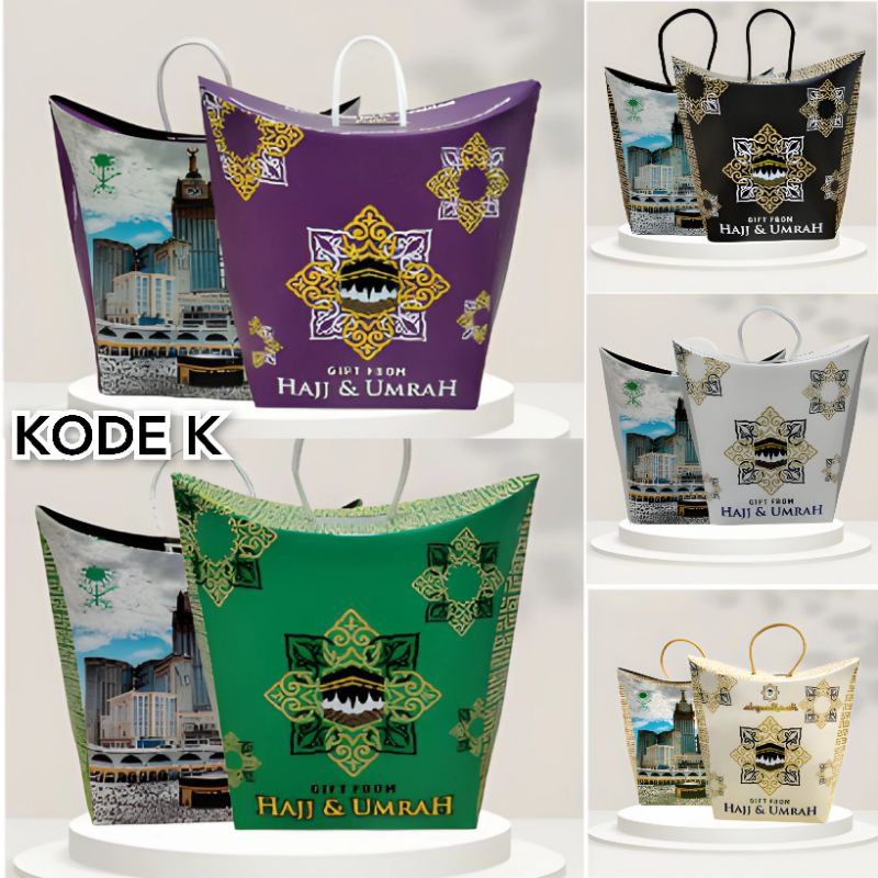 

1 Pak 25pcs Kode K kardus paper bag dus teng-teng dus tali dus oleh oleh haji dan umroh