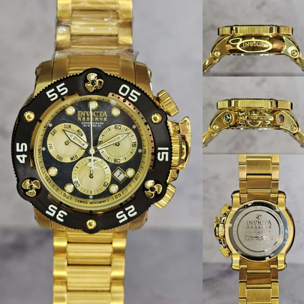 Jam Tangan Pria Invicta Reserve Sea Hunter Pro Diver 48mm Japan Quartz Fullset Best Quality