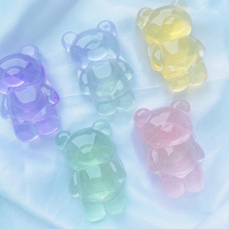 Baru BuK GUMMY BEAR  Griptok 3D Resin Transparan Phone Holder Phone Grip High Quality