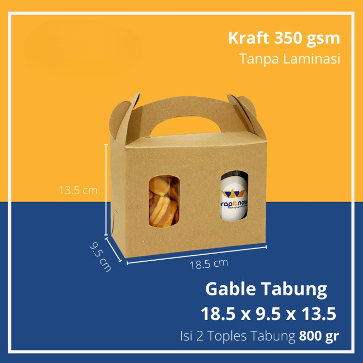 

( 10 pcs ) Box Jinjing 2 Toples 800ml Kardus Tenteng Kemasan Kuker Packaging Hampers Ukuran 18.5x9.5x13.5 cm