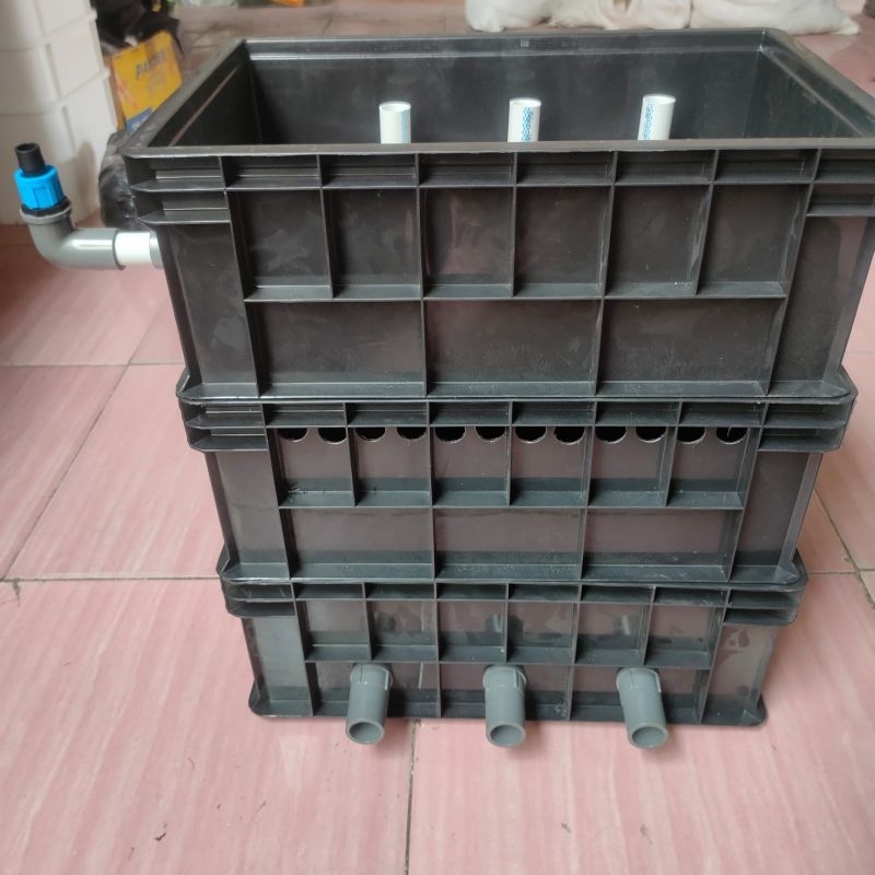 trickle filter kolam ikan 3 SUSUN TANPA MEDIA FILTER -HITAM