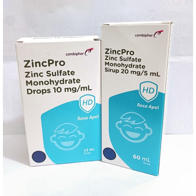 ZincPro Sirup 60ml | ZincPro Drop 15ml (Rasa Apel)