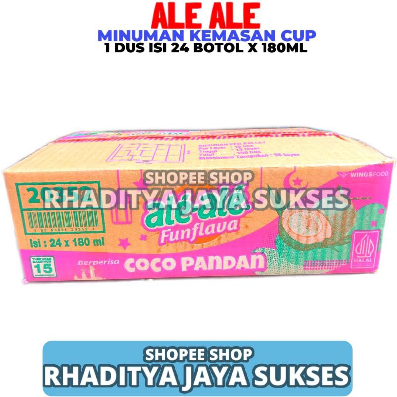 

Ale Ale Rasa Cocopandan 1 Dus Isi 24 Botol 180ML