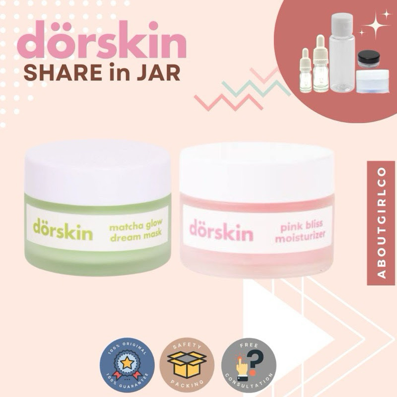 SHARE IN JAR 5gr Dorskin Matcha Glow Dream Sleeping Mask Brightening Pink Bliss Moisturizer
