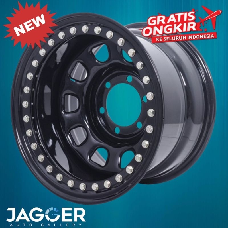 Velg mobil hsr mokupo beadlock ring 16 kaleng besi daytona lebar 10