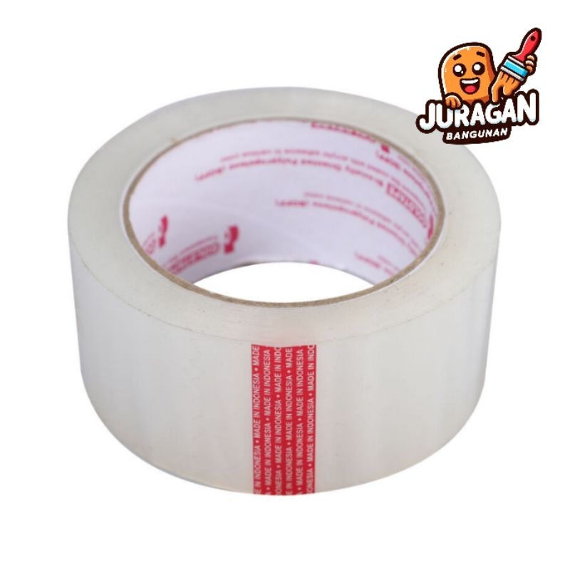 

(HARGA ECER) GOLDTAPE Merah | Lakban OPP Tape 1 Roll | Lakban Bening Transparan 2" / 48mm