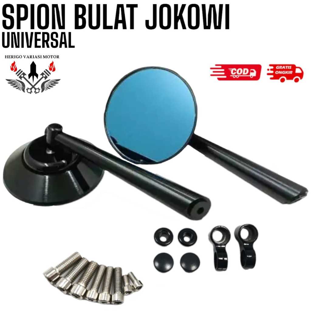 Spion Jokowi Spion Retro Classic Spion Bulat Satu Set PNP Ninja CBR Vixion Beat Scoopy Vario Fino dl