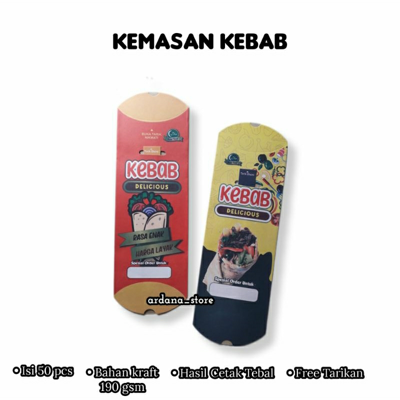 

(COD) Kemasan Kebab 50pcs / Dus Kebab Jumbo Murah 24 × 9 Cm